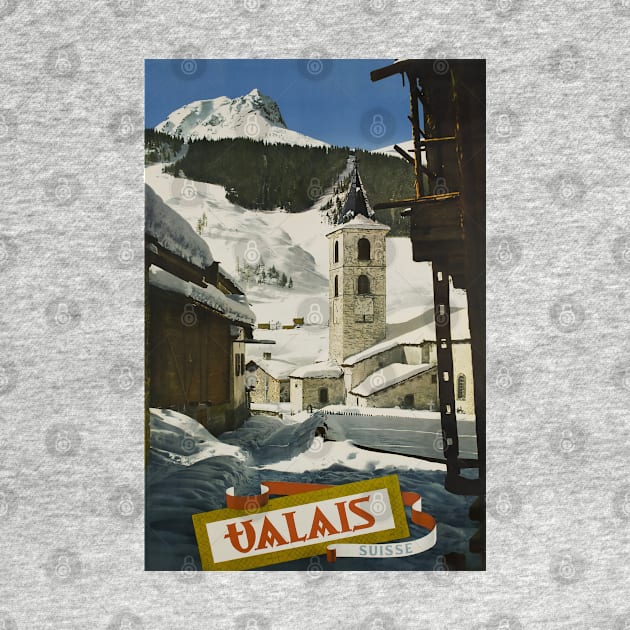 Valais, Switzerland, Ski Poster by BokeeLee